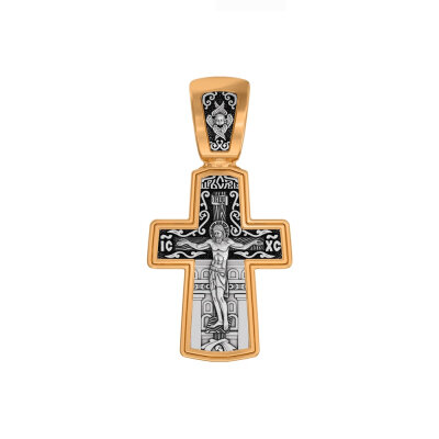 картинка Крест из серебра "Святой Николай Чудотворец" (42828) 