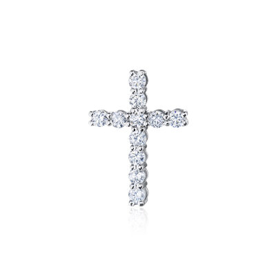 картинка Крест из белого золота с бриллиантами (41198) 