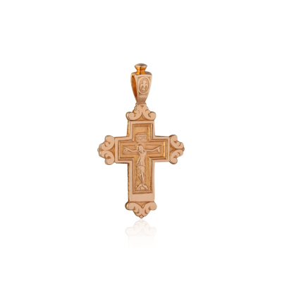 картинка Крест из красного золота "Богородица" (41012) 
