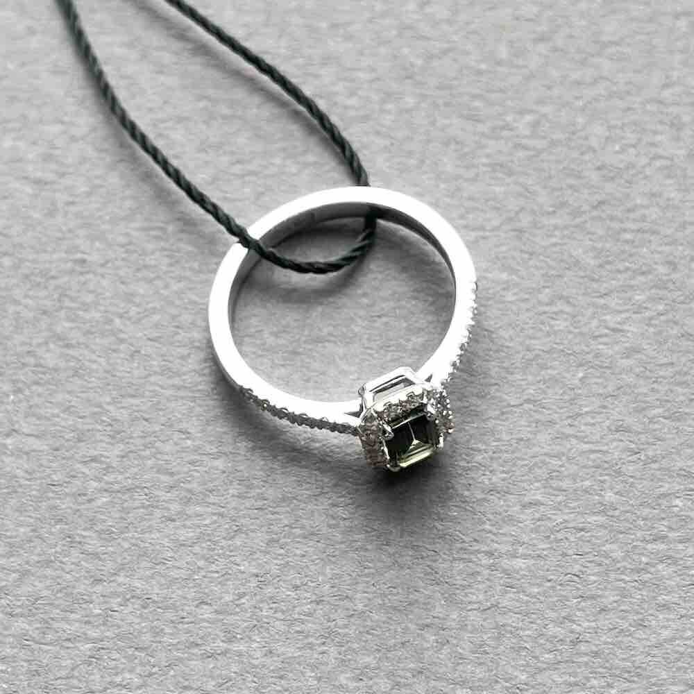 Купить Кольцо из белого золота "Спаси и Сохрани" с турмалином и бриллиантами (31069)