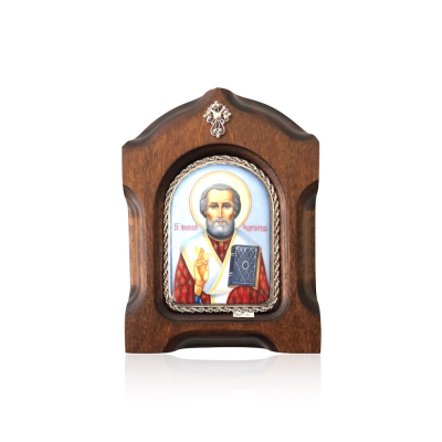 картинка Икона "Святой Николай Чудотворец" эмаль финифть (20109) 