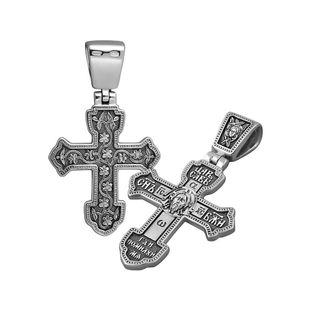 Купить Крест из серебра "Спас Нерукотворный" (42550)