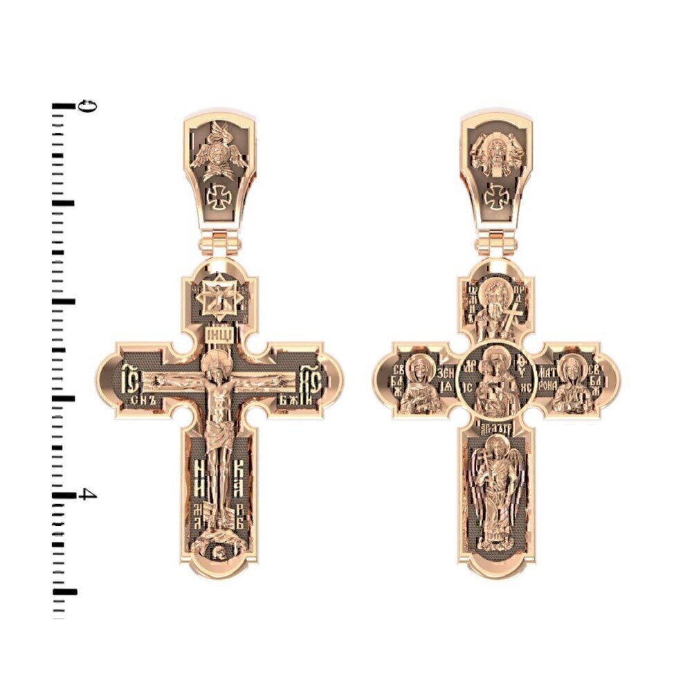 Купить Крест из красного золота "Распятие Христово" (2154)