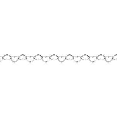 картинка Цепь из серебра "Сердечки" (92410) 