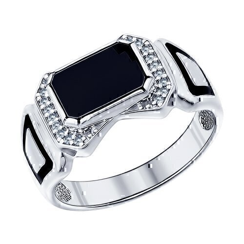 Купить Кольцо из серебра с ониксом (6588)