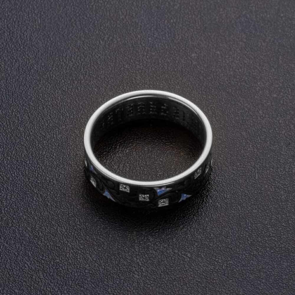 Купить Кольцо из серебра "Канон к Пресвятой Богородице" с эмалью (32374)