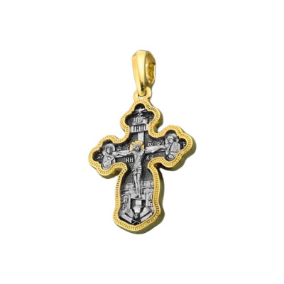 картинка Крест из серебра "Божия Матерь Казанская" (42017) 