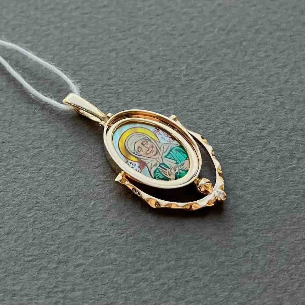 Купить Образ из красного золота "Святая Матрона Московская" с бриллиантом (51054)