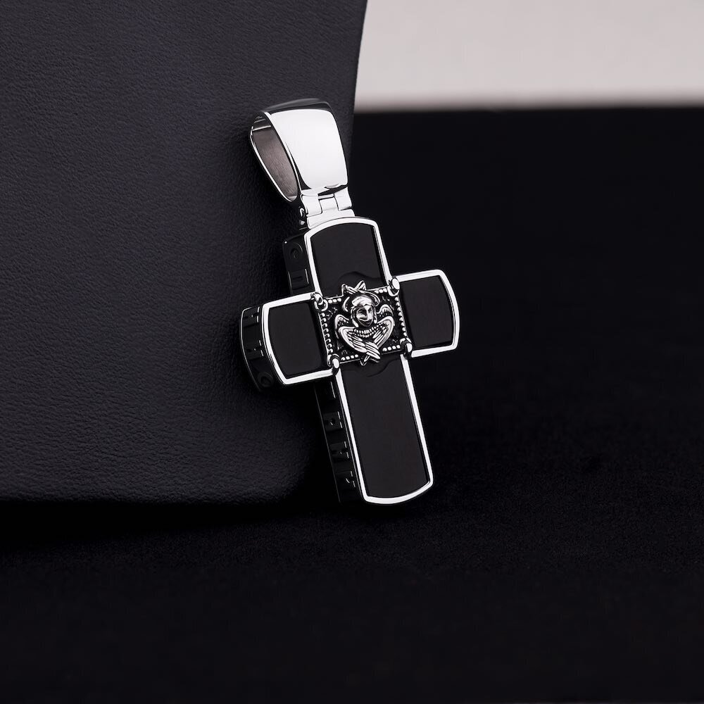 Купить Крест из дерева граб и серебра "Спаси и Сохрани" (42670)