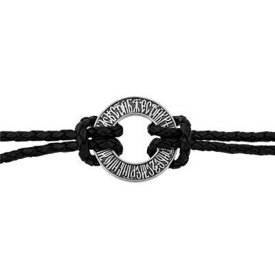 картинка Браслет из кожи и серебра "Ангельская Песнь" (12298) 