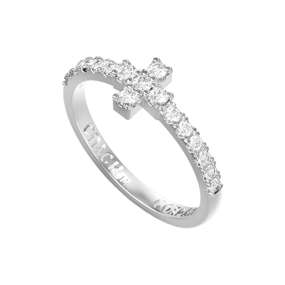 Купить Кольцо из серебра "Спаси и Сохрани" с фианитами (32206)