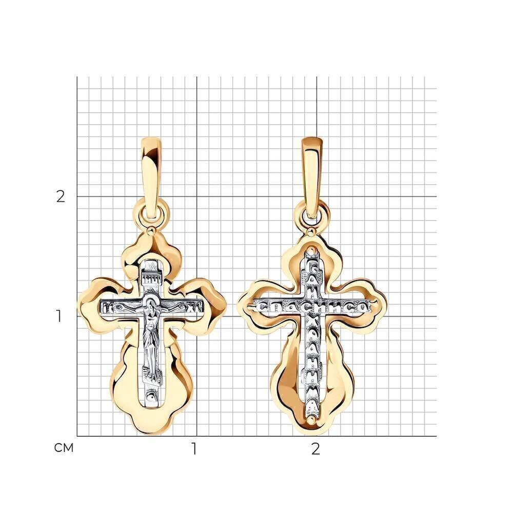 Купить Крест из красного золота "Спаси и Сохрани" (41568)