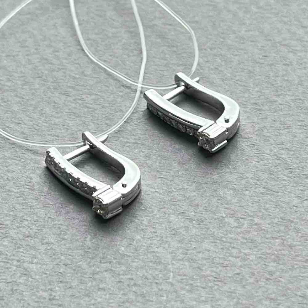 Серьги из белого золота с бриллиантами (71022)