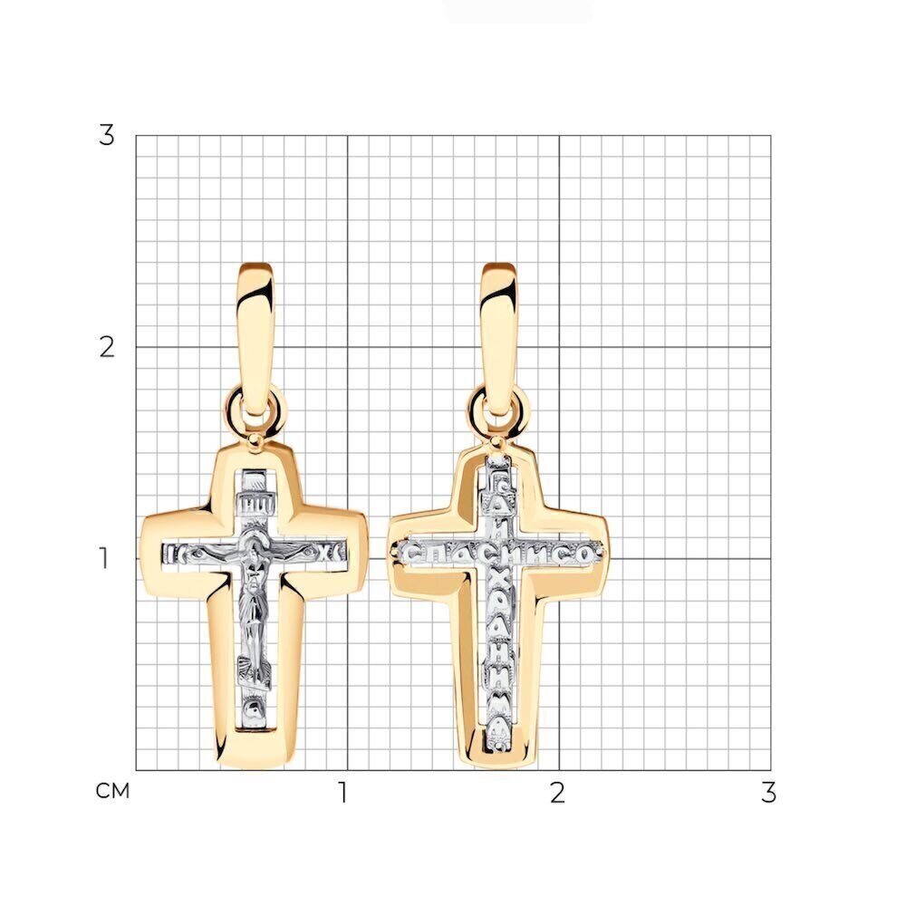 Купить Крест из красного золота "Спаси и Сохрани" (41411)