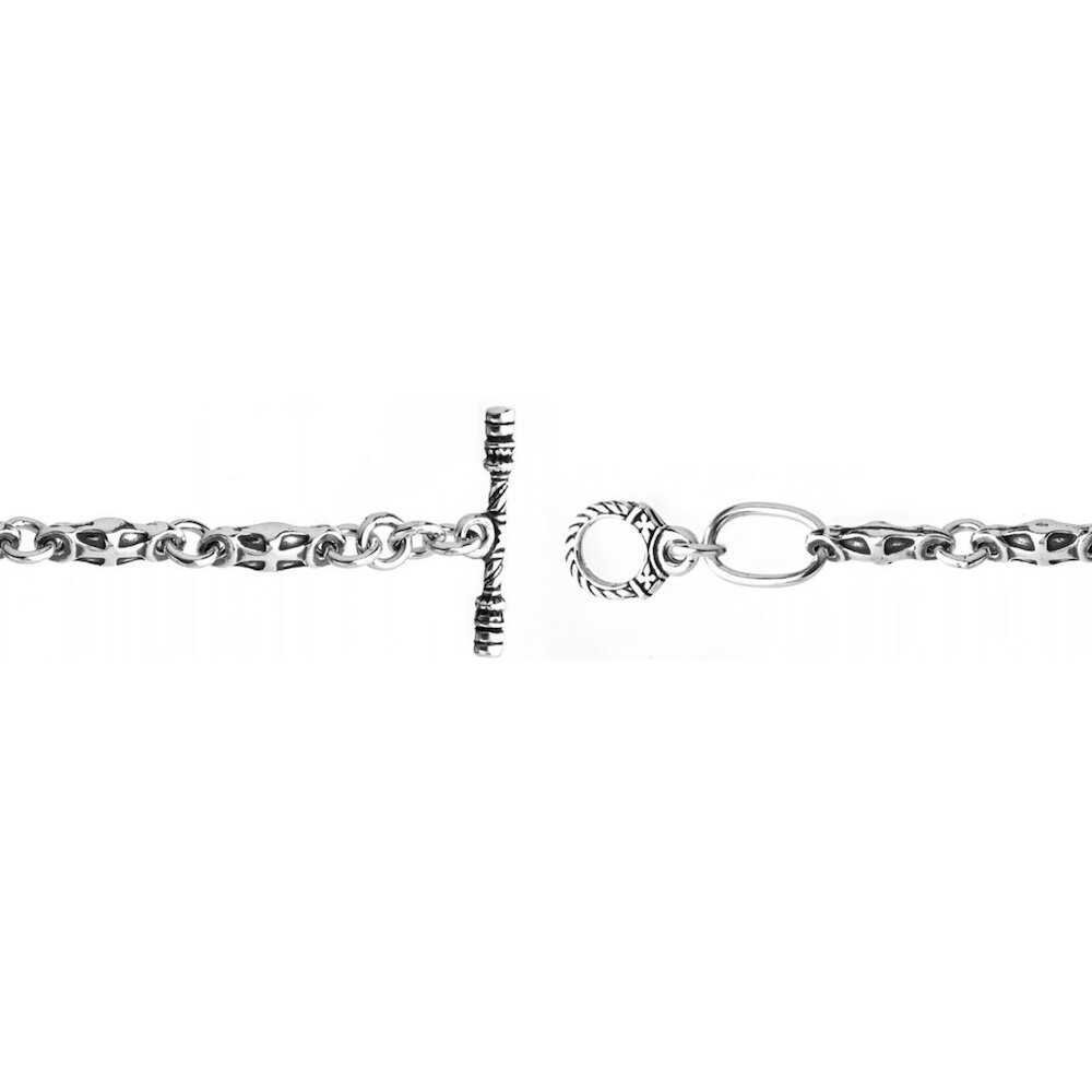 Купить Цепь литая из серебра с узором (92466)