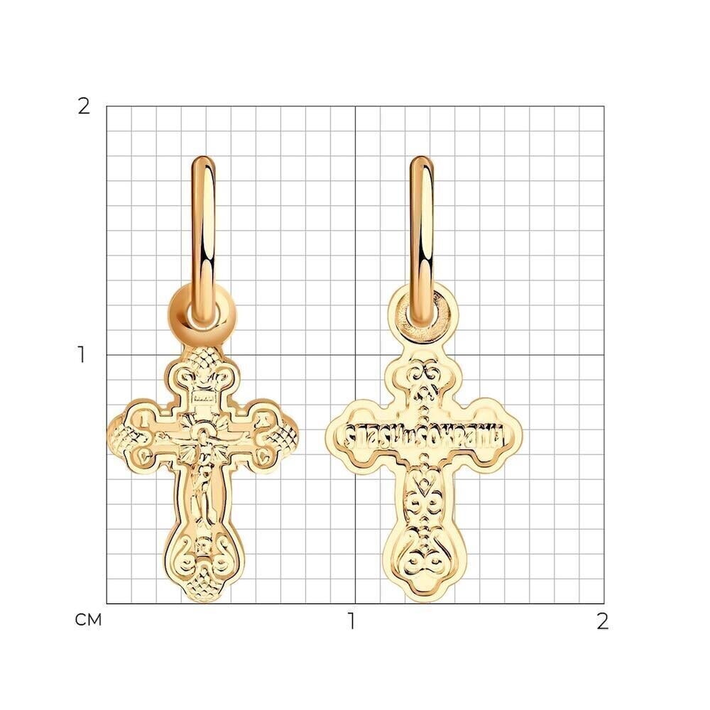 Купить Крест из красного золота "Спаси и Сохрани" (41573)