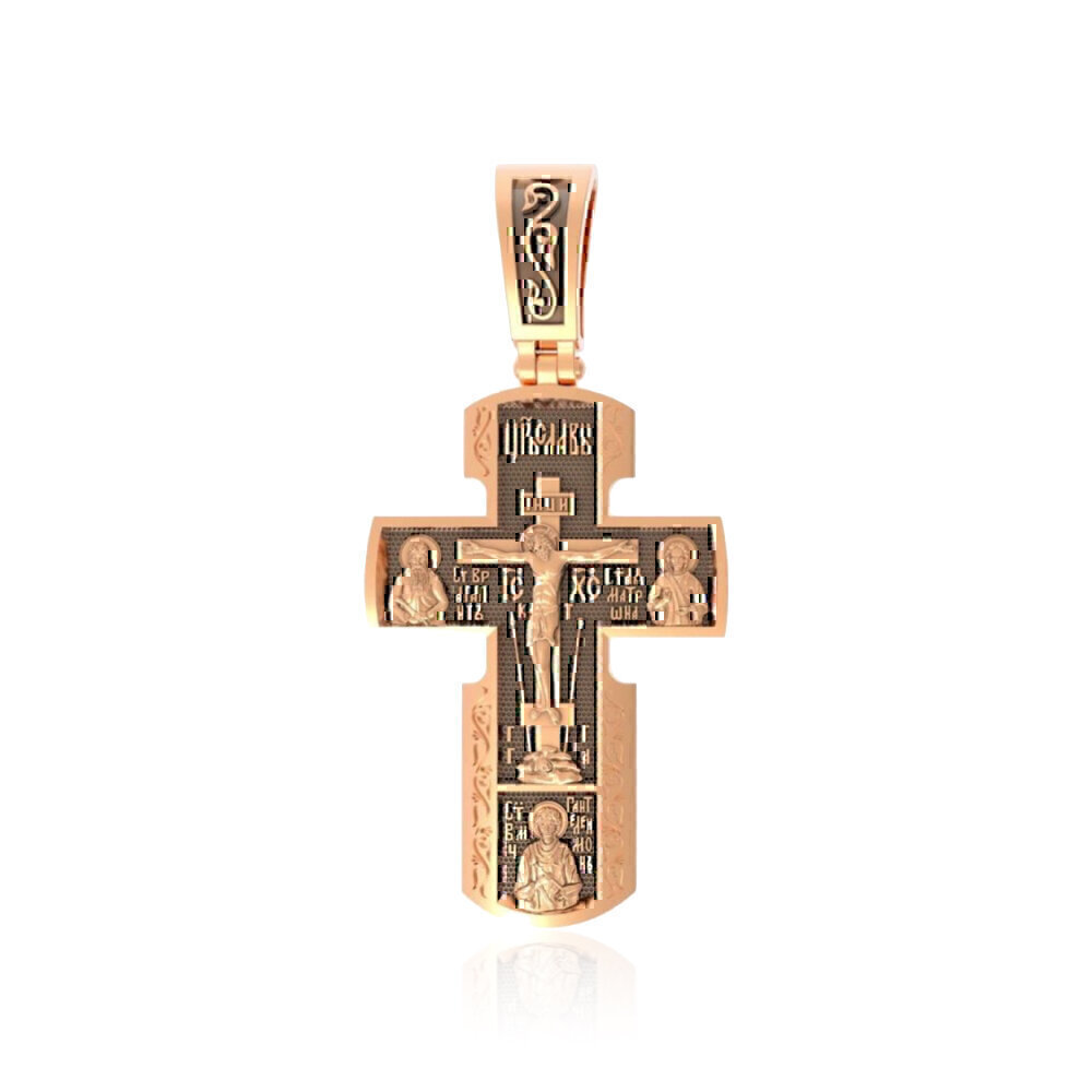 Купить Крест из красного золота "Божия Матерь Всецарица" (2244)