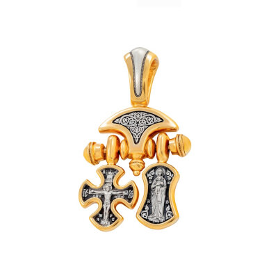 картинка Подвеска из серебра "Распятие. Божия Матерь Валаамская" (59342) 