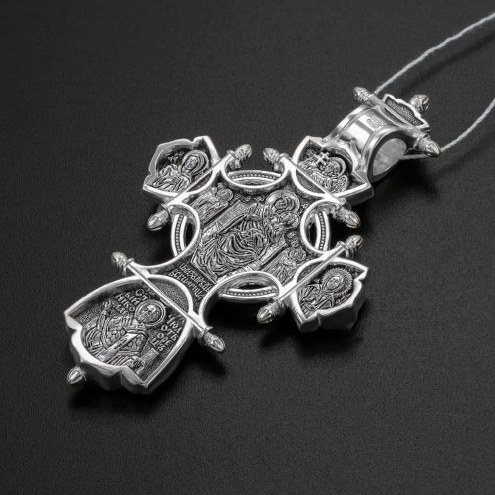 Купить Крест из серебра "Божия Матерь Всецарица" (42901)