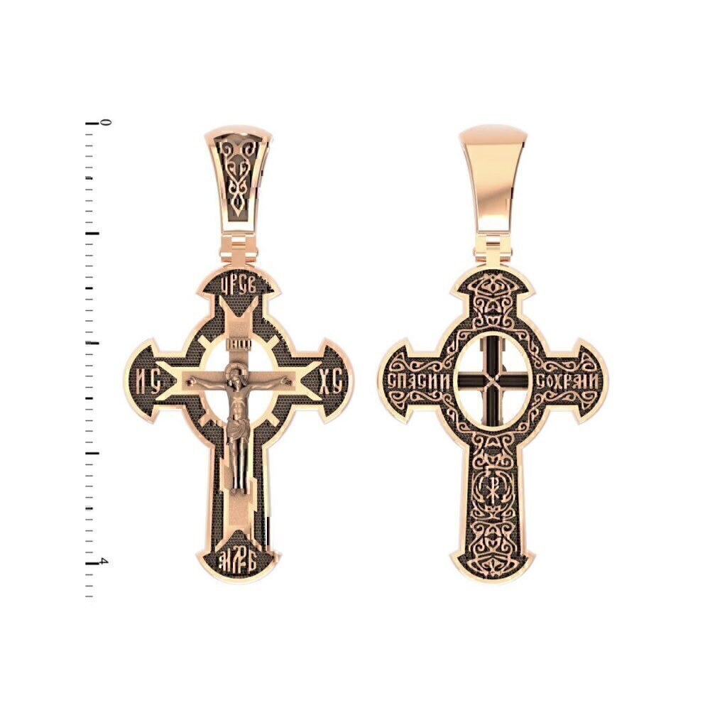 Купить Крест из красного золота "Распятие Христово" (21550)