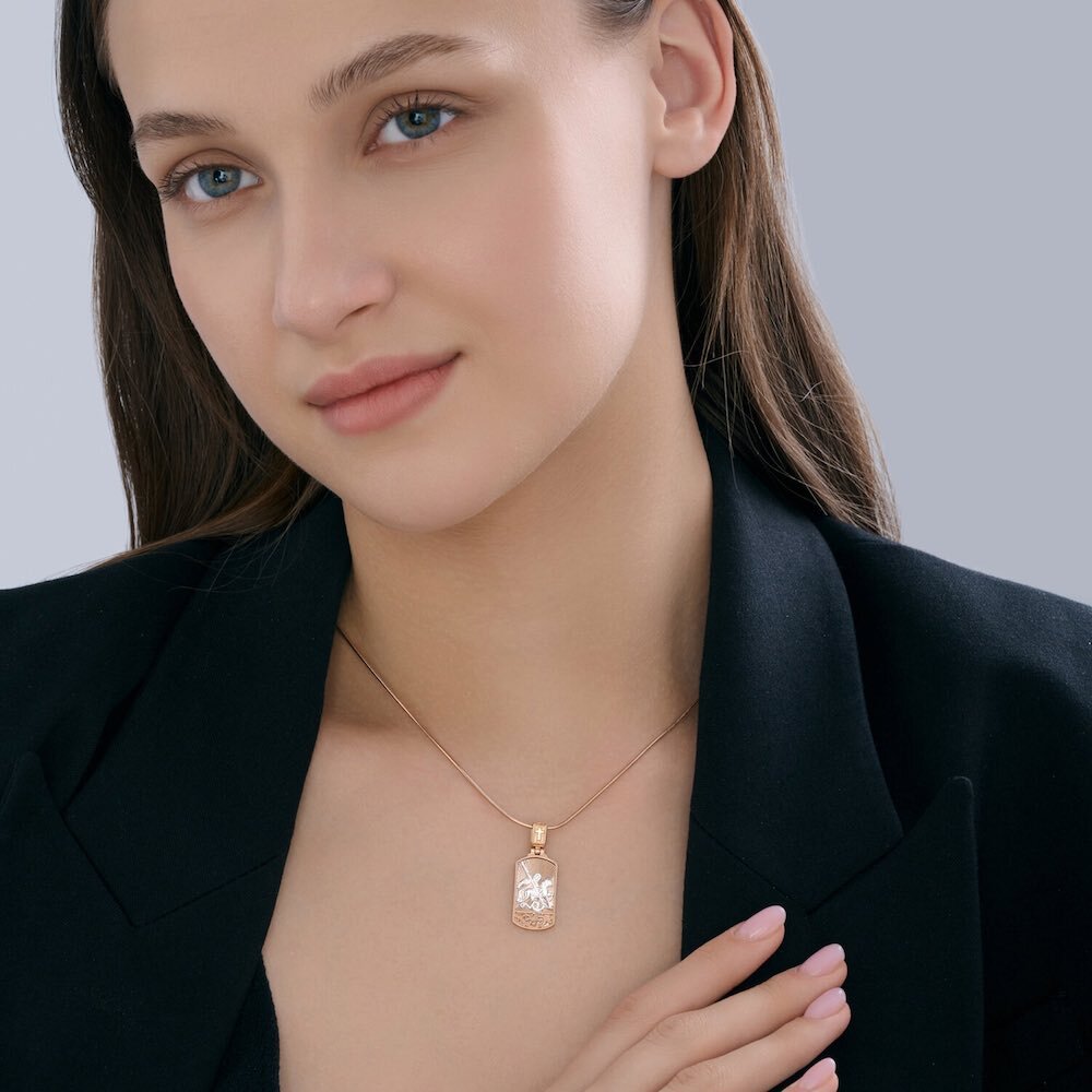 Купить Образ из красного золота "Святой Георгий Победоносец" (51105)