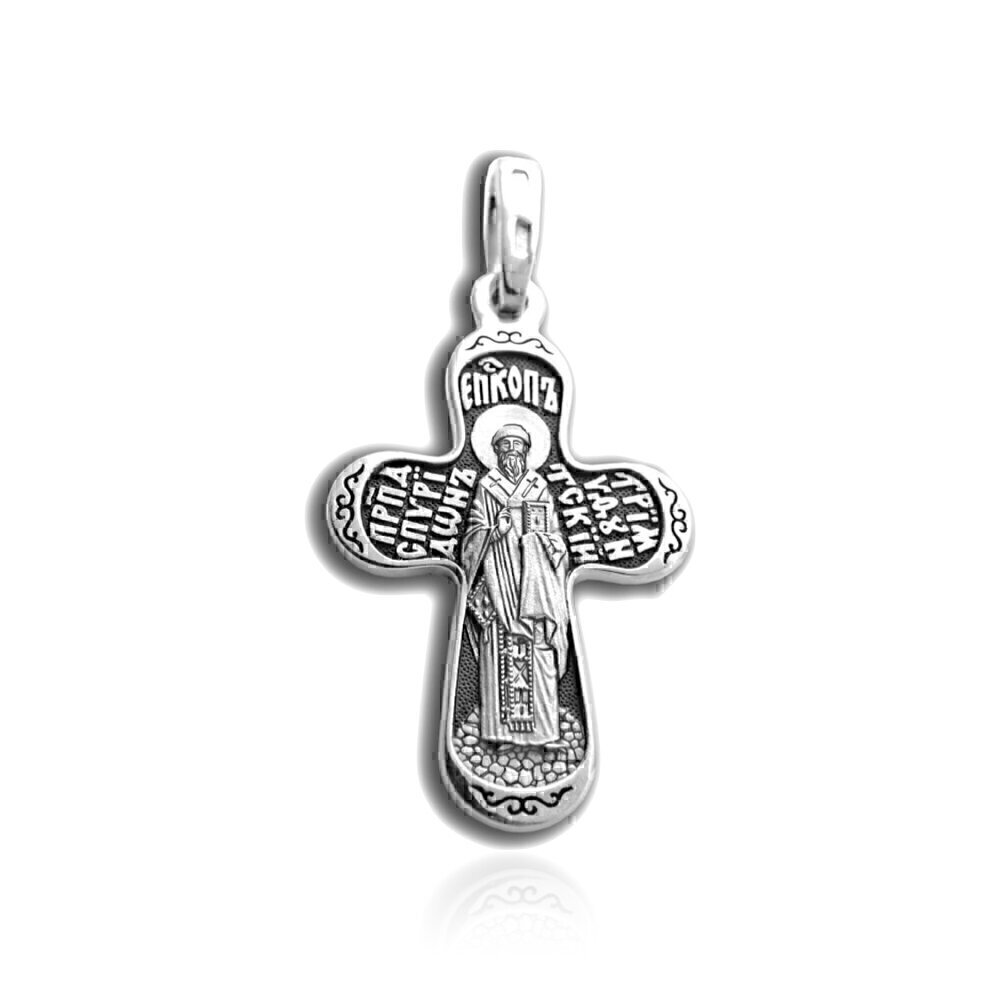Купить Крест из серебра "Святой Спиридон Тримифутский" (27311)