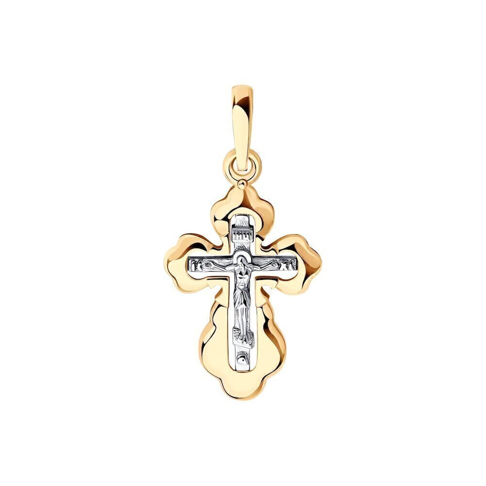 Купить Крест из красного золота "Спаси и Сохрани" (41568)