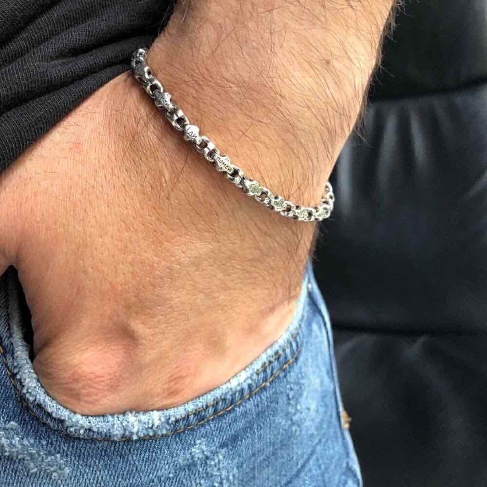 Купить Браслет литой из серебра "Господи помилуй" (12010)