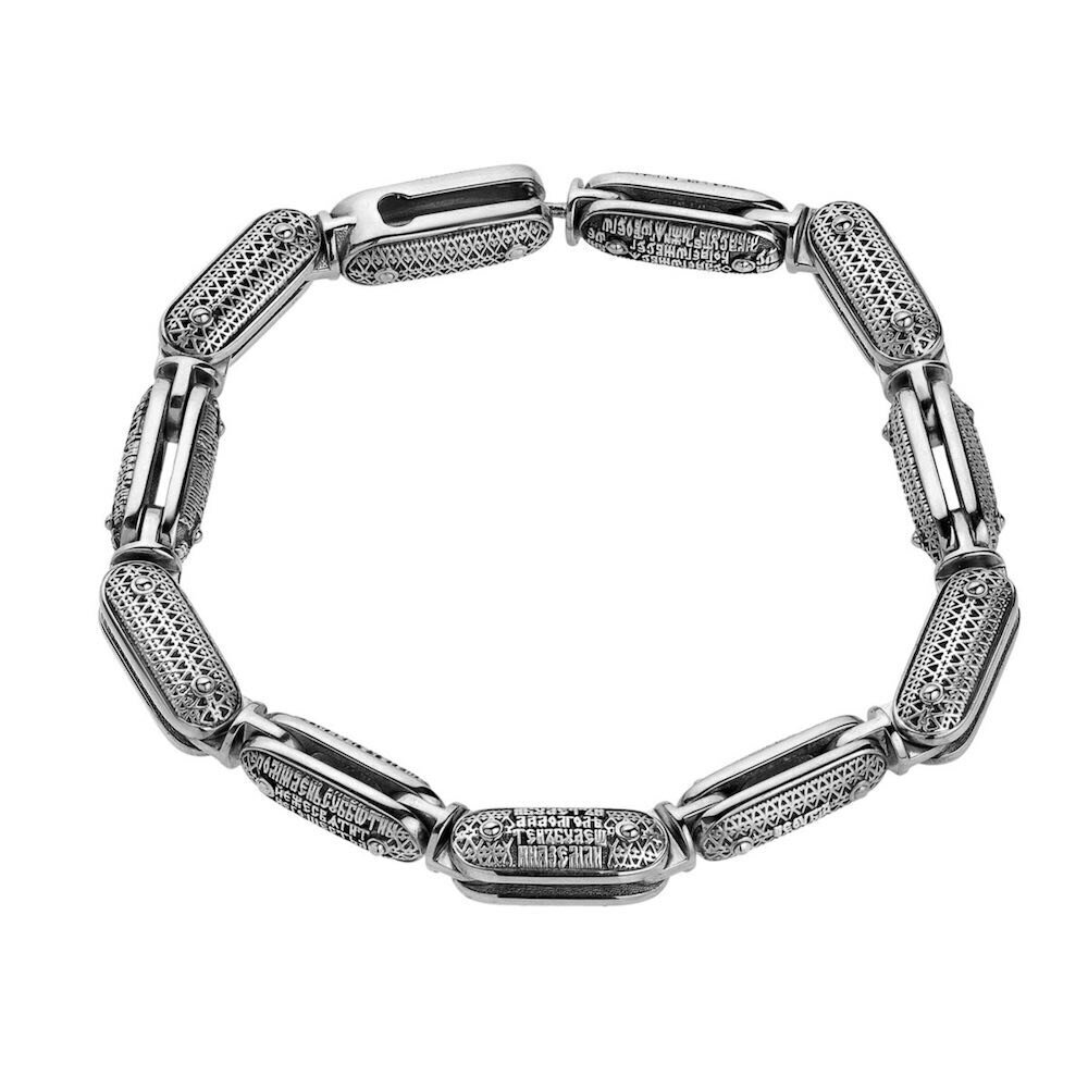 Купить Браслет литой из серебра "Десять заповедей" (12300)