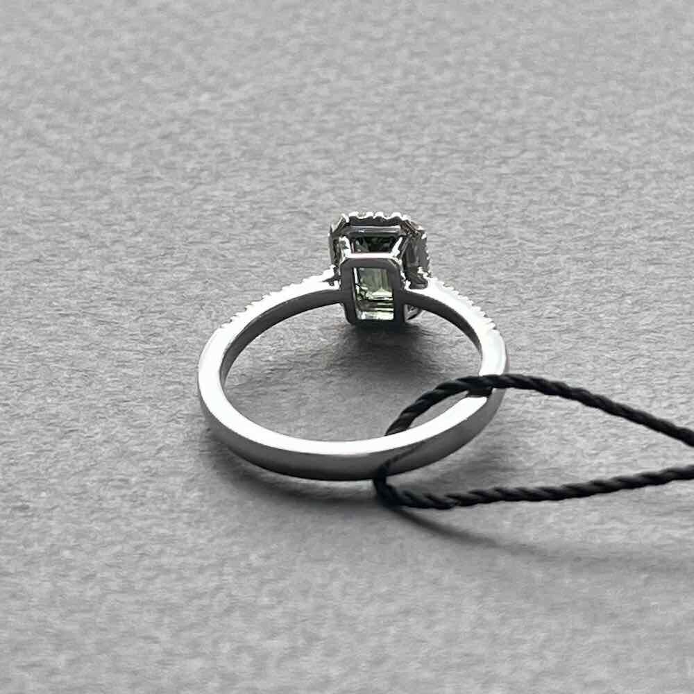 Купить Кольцо из белого золота "Спаси и Сохрани" с турмалином и бриллиантами (31069)