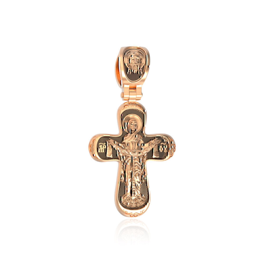 Купить Крест из красного золота "Божия Матерь Покрова" (2250)