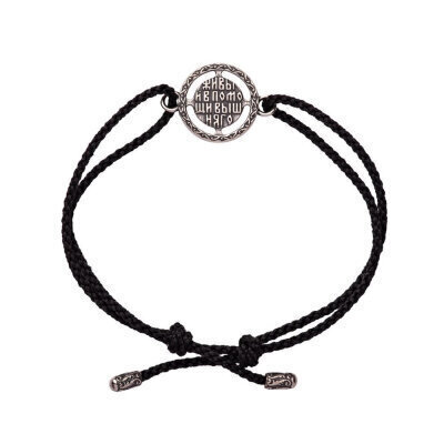 картинка Браслет из шнурка и серебра "Псалом 90" (12343) 