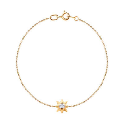 картинка Браслет из красного золота "Вифлеемская звезда" с фианитом (11012) 