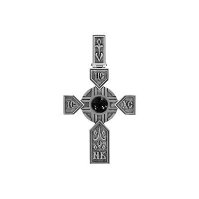 картинка Крест из серебра с ониксом (42580) 