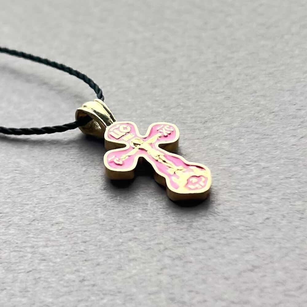 Купить Крест из желтого золота "Спаси и Сохрани" с эмалью (41499)