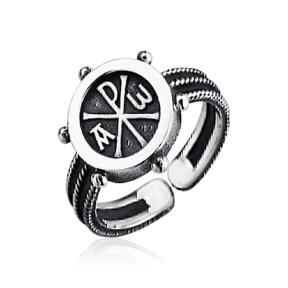 Купить Кольцо из серебра "Альфа-Омега" (65021)