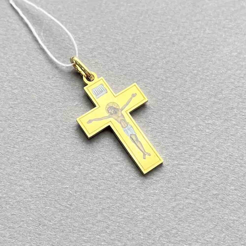 Купить Крест из желтого золота "Распятие Христа" (41374)