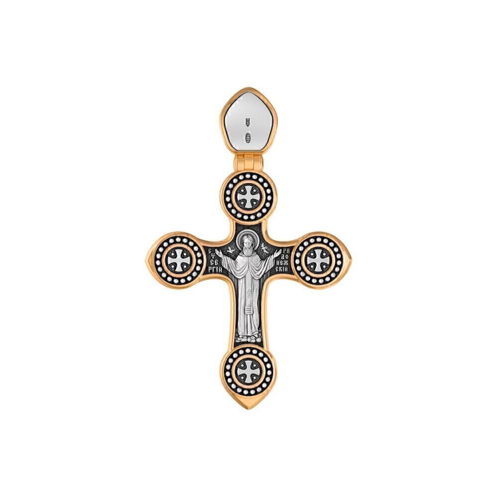 Купить Крест из серебра "Святой Сергий Радонежский" (42870)