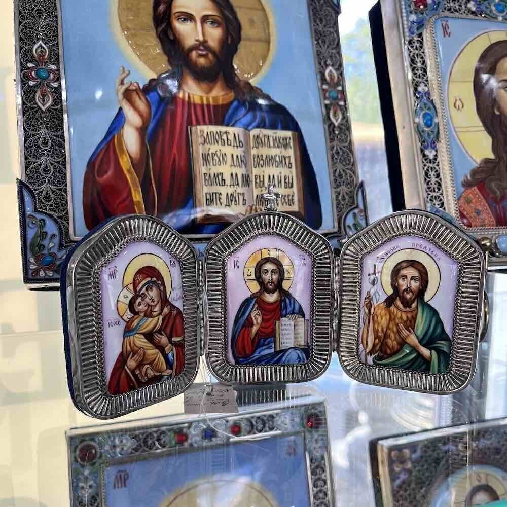 Купить Икона "Триптих" эмаль финифть (20220)