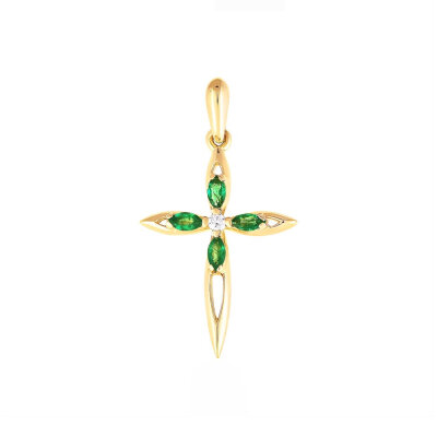 картинка Крест из серебра с фианитами (42986) 