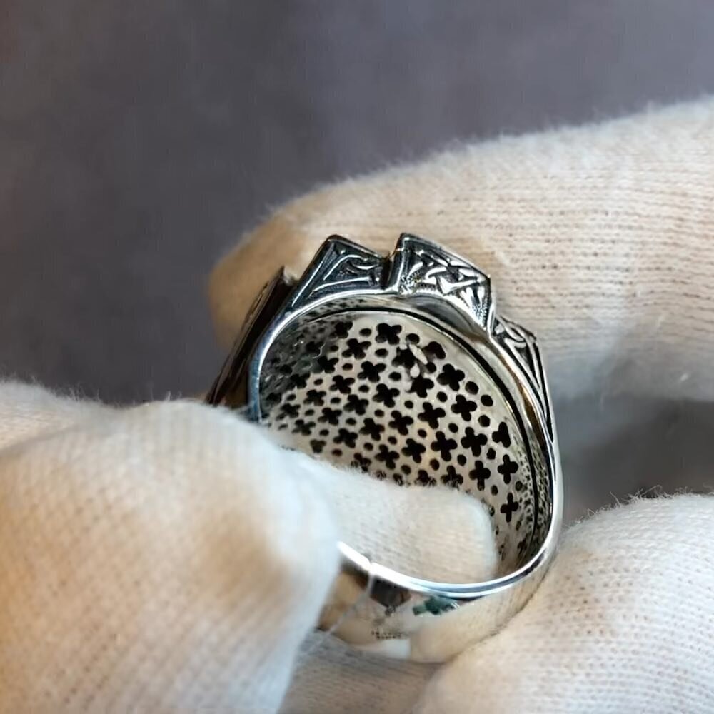 Купить Кольцо из серебра "Апостол" с агатом (32234)