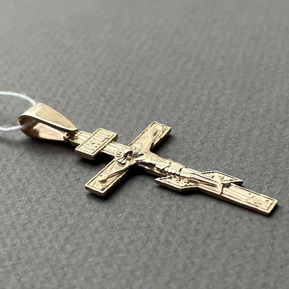 Купить Крест из красного золота "Спаси и Сохрани" (41444)