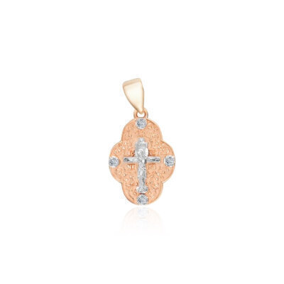 картинка Крест из красного золота с бриллиантами (21264) 