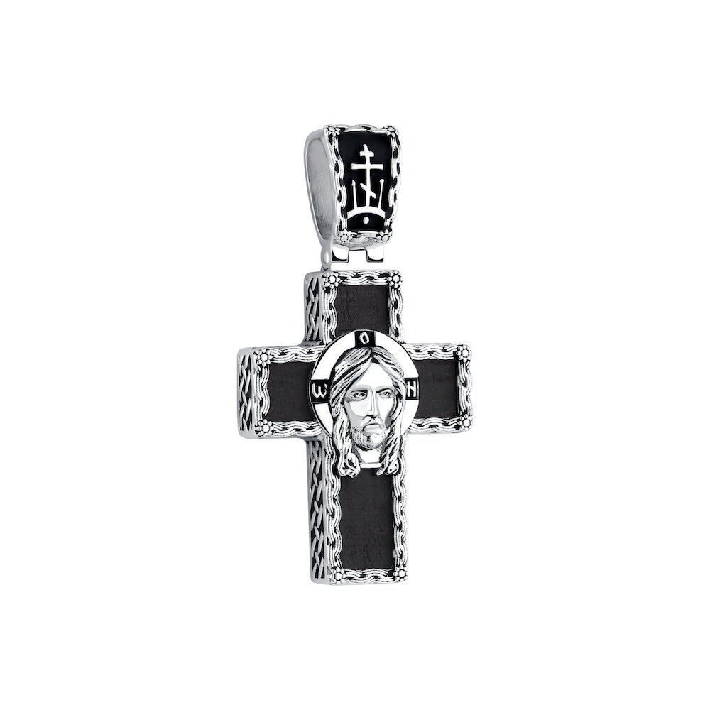 Купить Крест из дерева граб и серебра "Спаси и Сохрани" (42671)