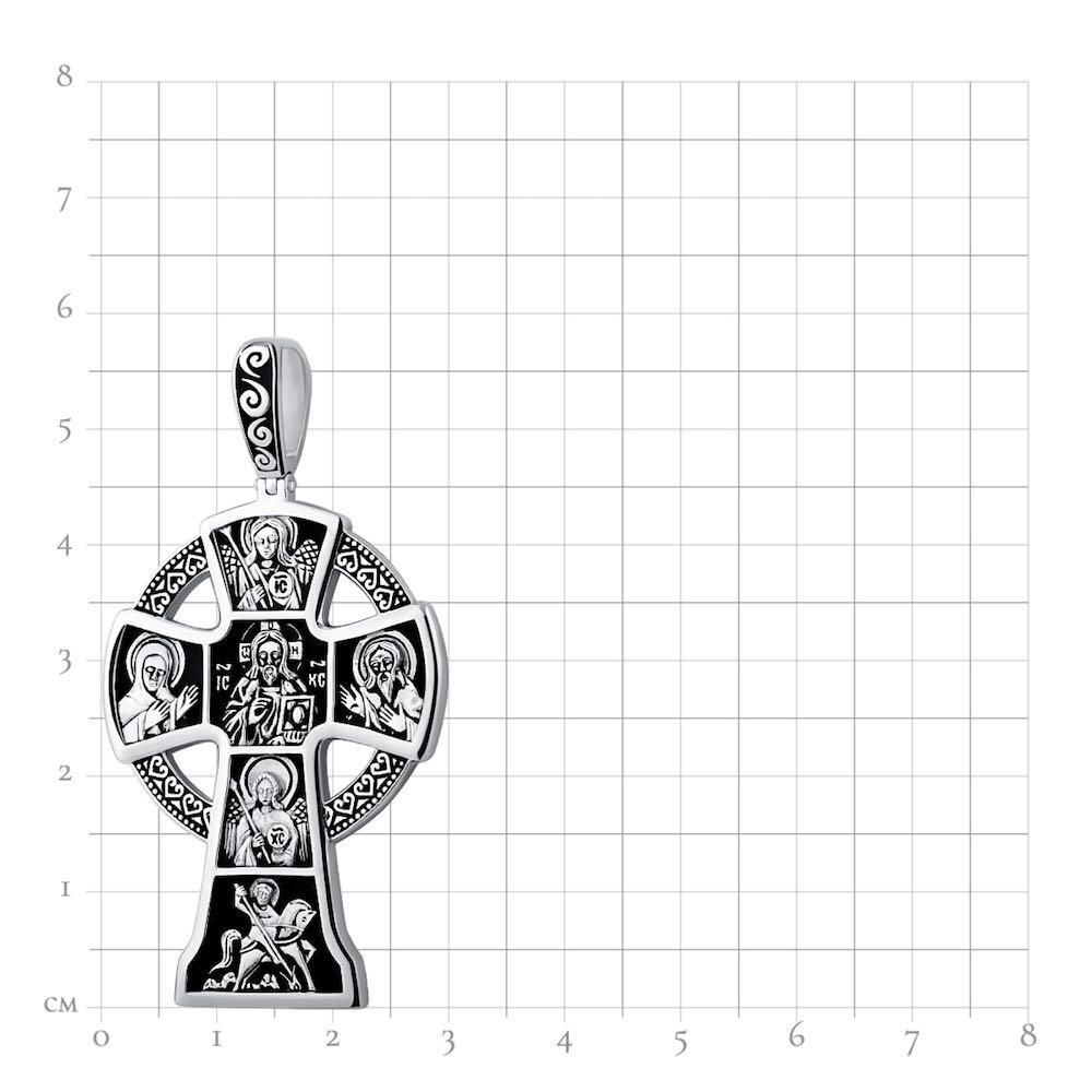 Купить Крест из серебра "Да воскреснет Бог" (42666)