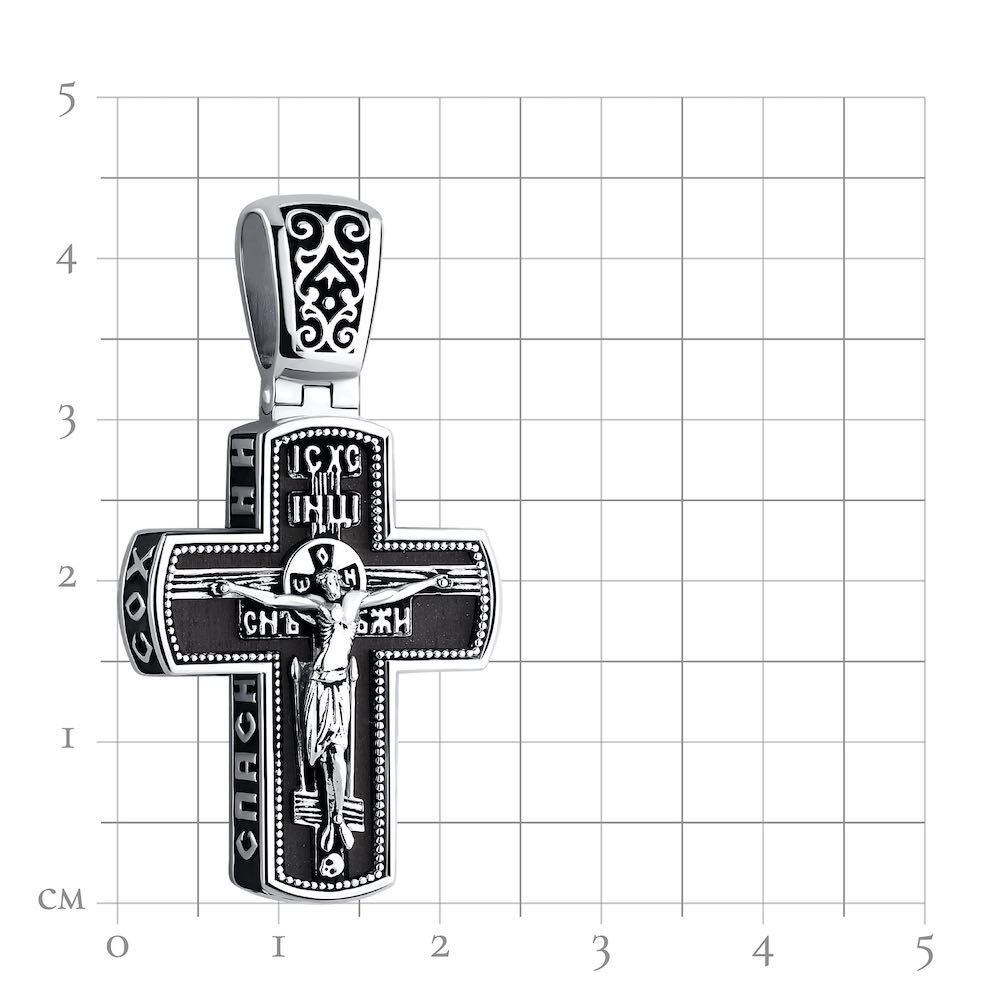 Купить Крест из дерева граб и серебра "Спаси и Сохрани" (42670)