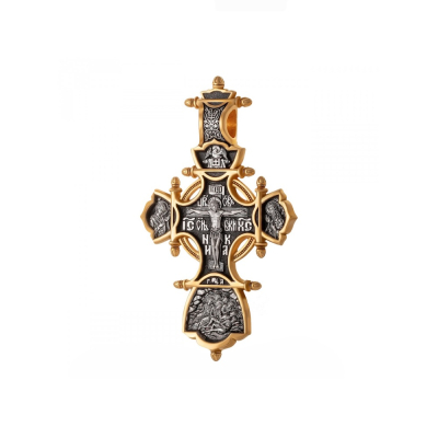 картинка Крест из серебра "Святые покровители" (42820) 