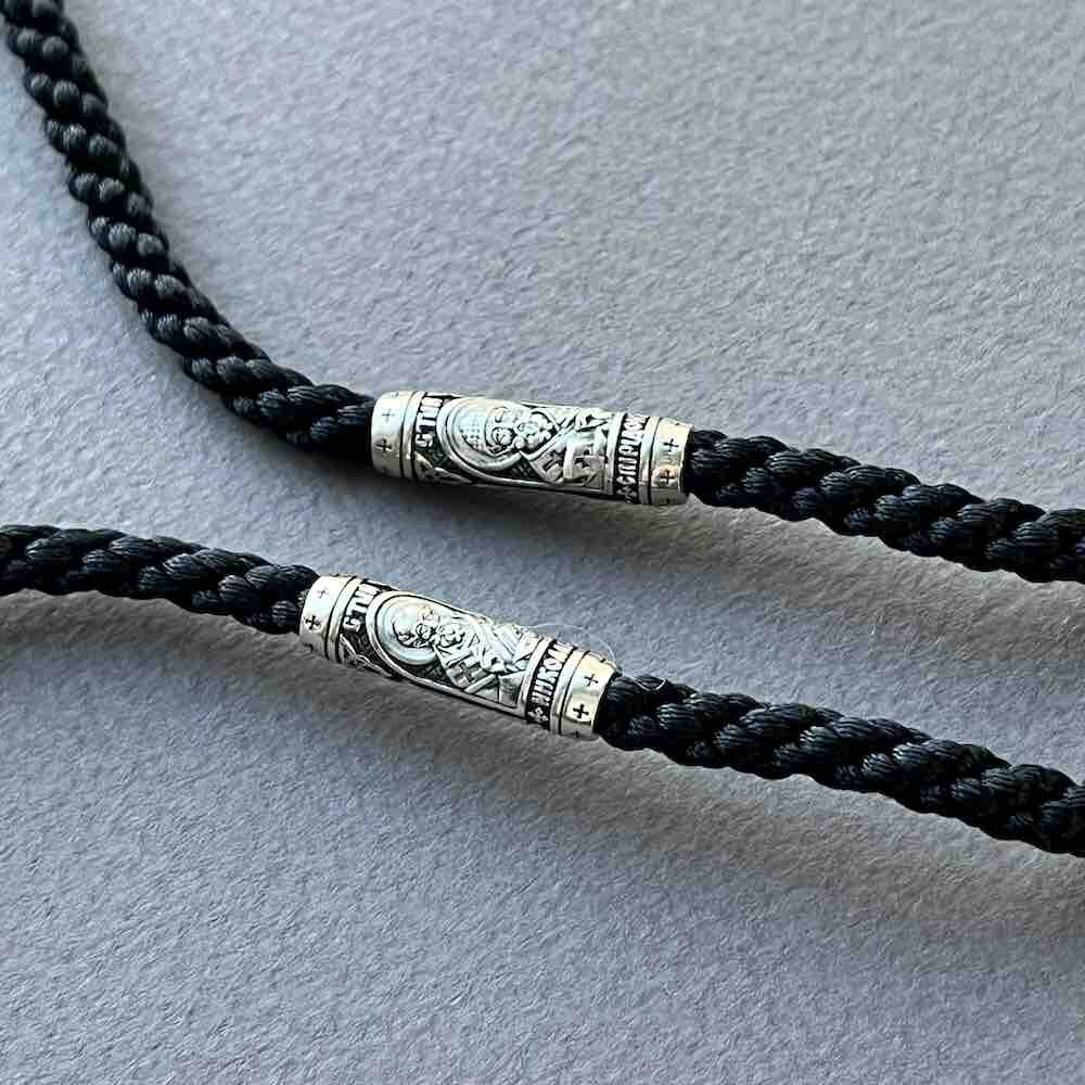 Купить Крест из дерева граб и серебра "Помилуй Мя Грешного" на гайтане (42813)