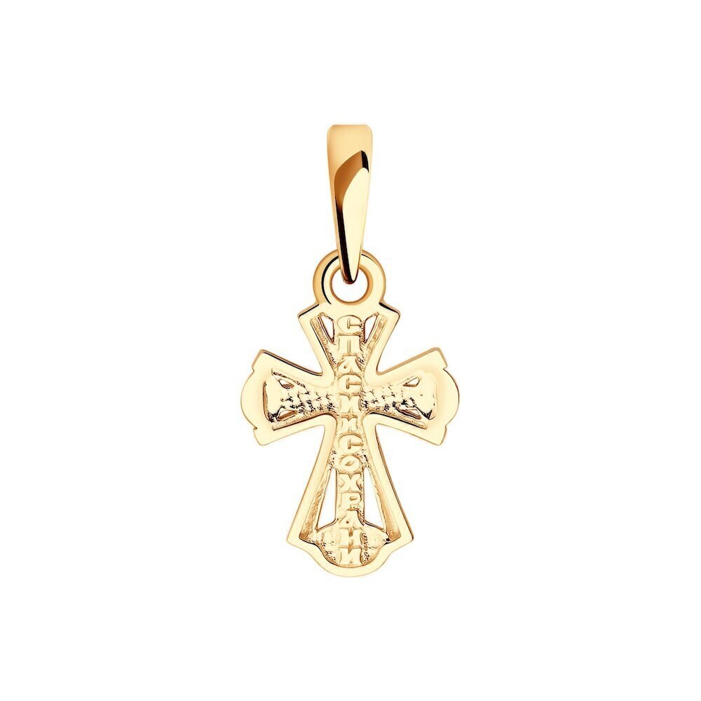 Купить Крест из красного золота "Спаси и Сохрани" (41565)