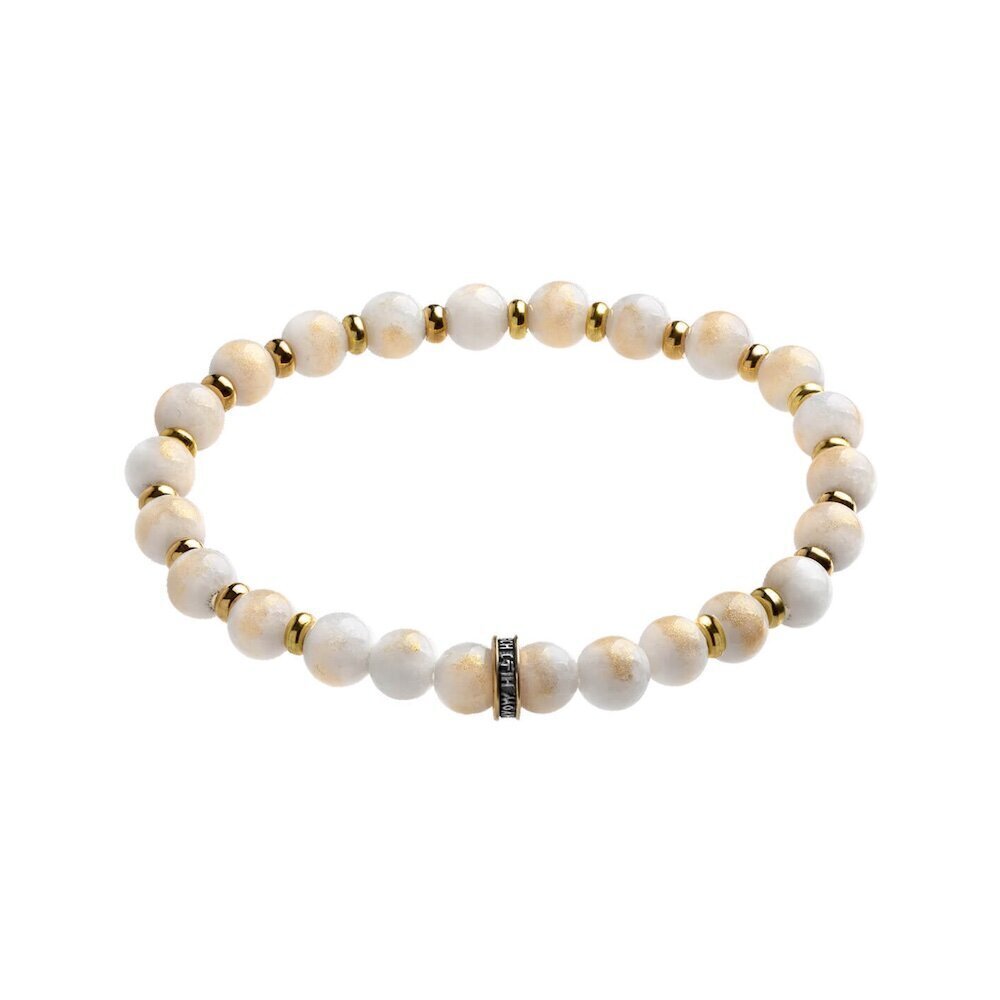 Купить Браслет из нефрита "Всем Святым" с бусинами из серебра (12238)